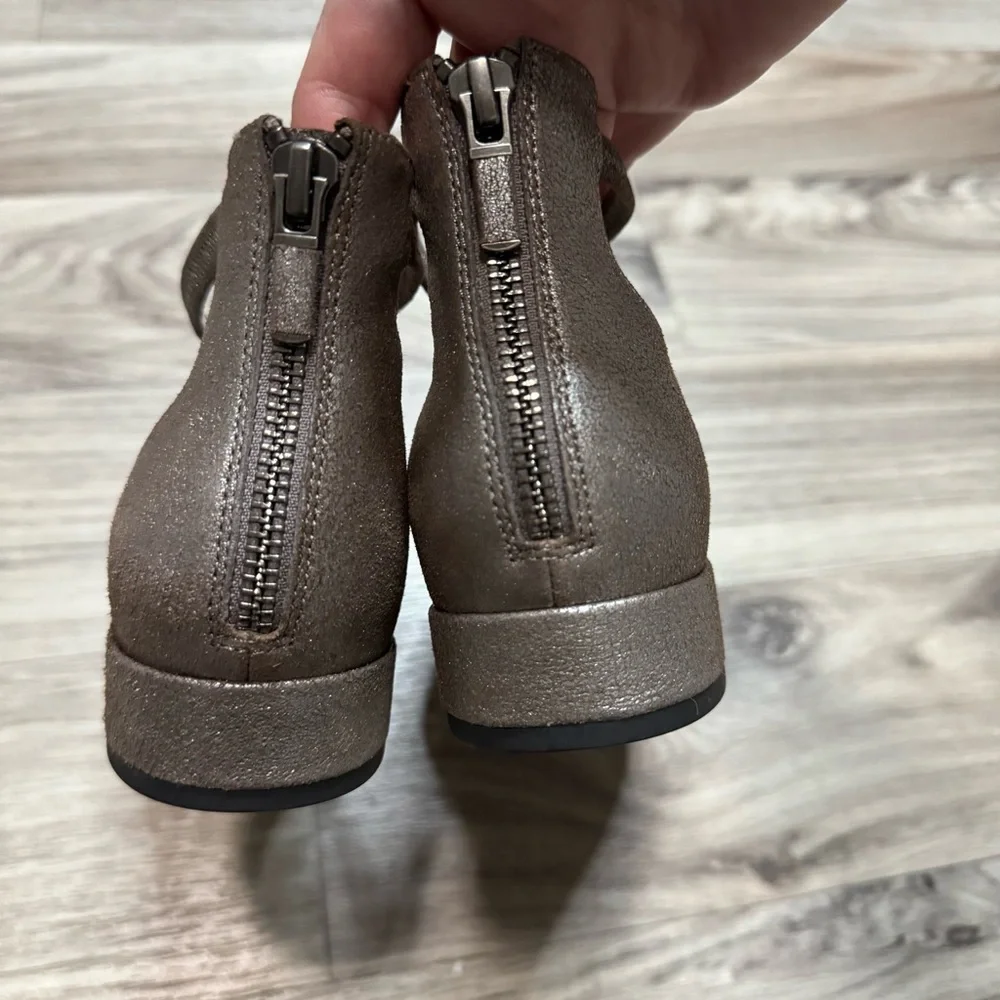 Eileen Fisher Mica Lyton D'Orday Flats Metallic Suede Leather Size 6.5